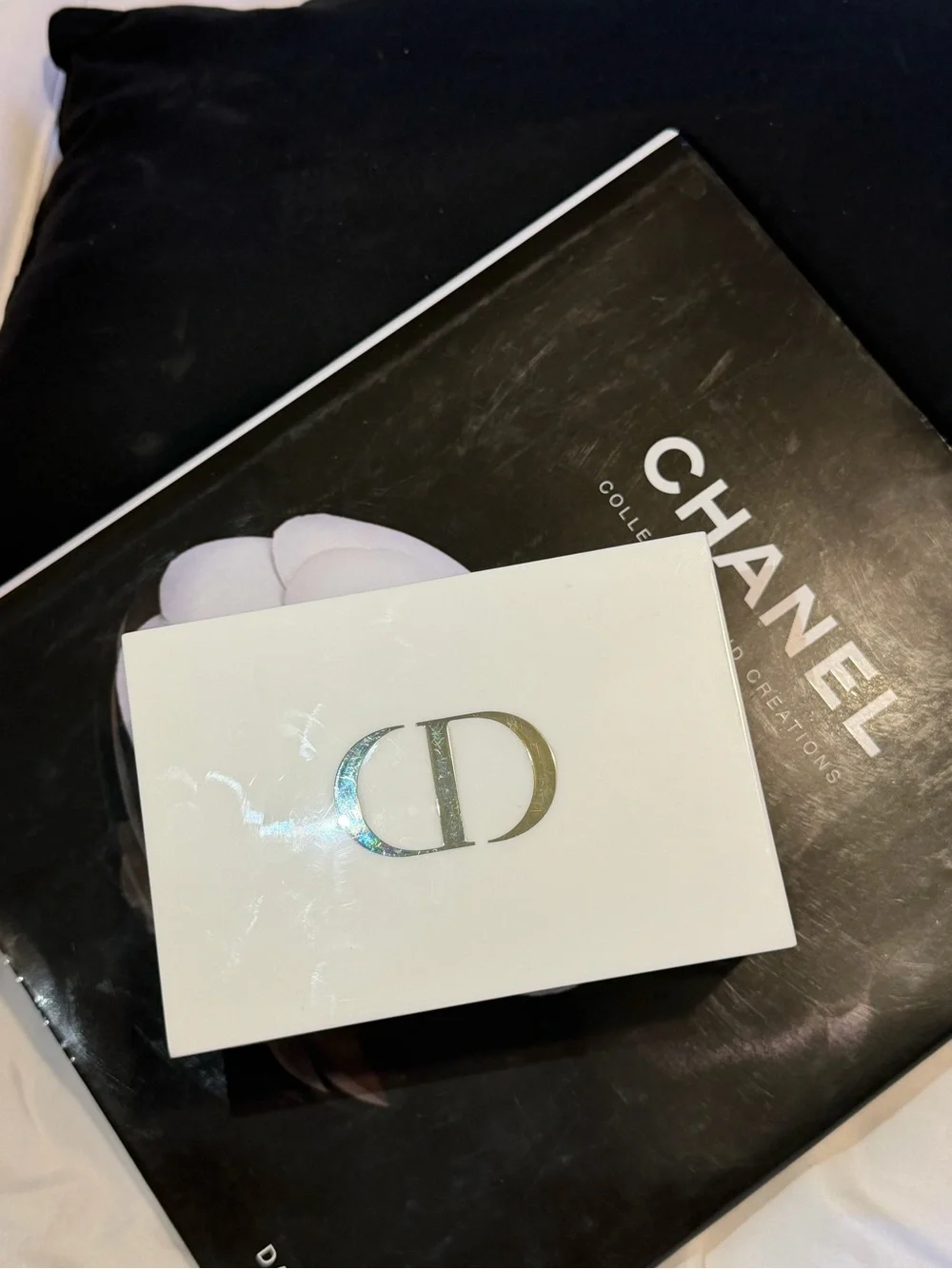 Dior White Box with Metallic CD Emblem